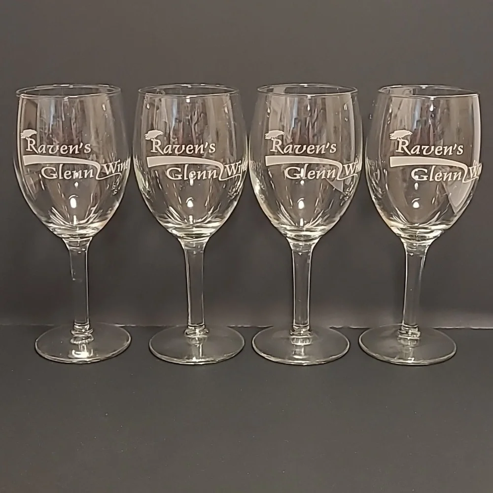 Set of 4 Ravens Glenn Winery Glasses